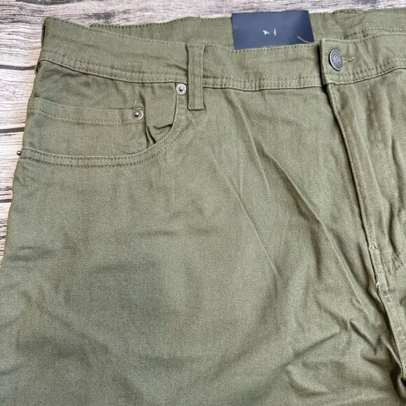JACHS New York Men's Slim Fit 5-Pocket Pants Stretch Twill 42 x 34 Army Green - Picture 6 of 13